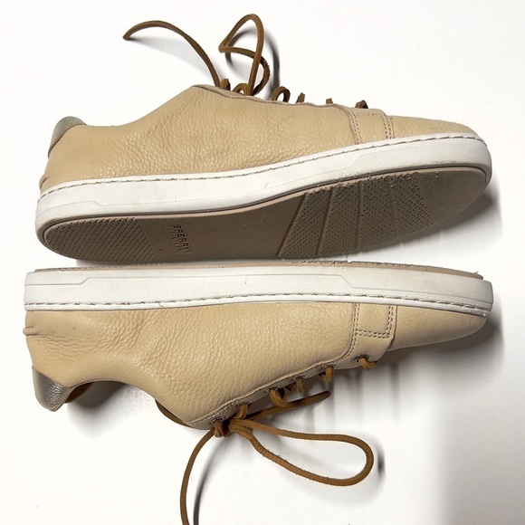 Sperry top-sider faux leather tan neutral women sz 9 gold heel accent shoes used - Picture 9 of 14